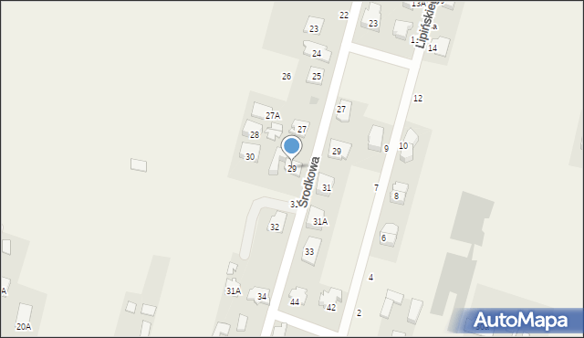 Izabelin-Dziekanówek, Środkowa, 29, mapa Izabelin-Dziekanówek