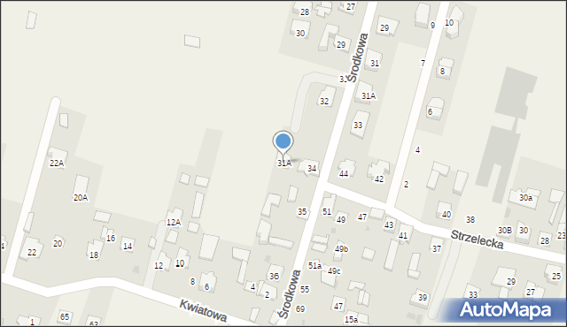 Izabelin-Dziekanówek, Środkowa, 31A, mapa Izabelin-Dziekanówek