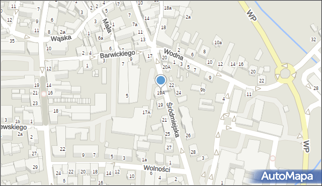 Jarocin, Śródmiejska, 19A, mapa Jarocin