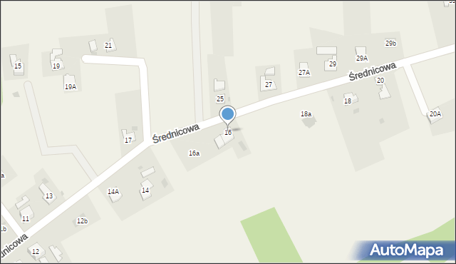 Kaczyce, Średnicowa, 16, mapa Kaczyce