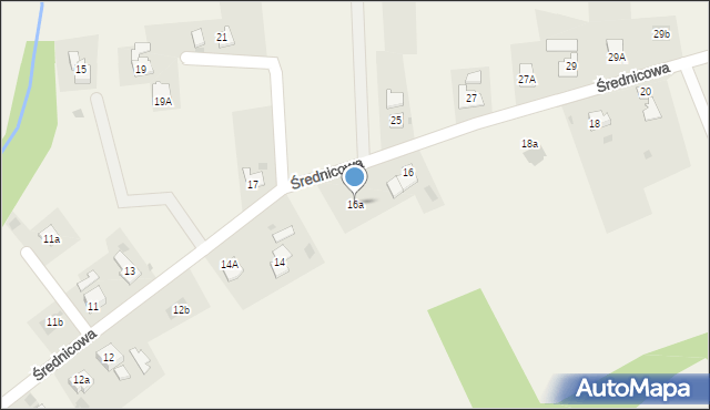 Kaczyce, Średnicowa, 16a, mapa Kaczyce