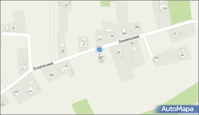 Kaczyce, Średnicowa, 18a, mapa Kaczyce