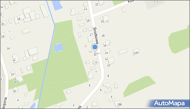 Kady, Środkowa, 11, mapa Kady