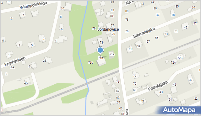 Kady, Środkowa, 71b, mapa Kady