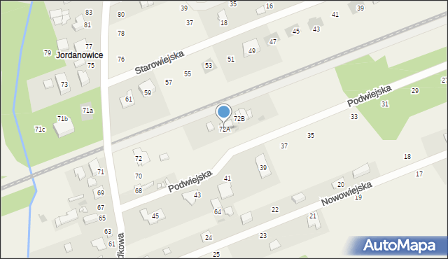 Kady, Środkowa, 72A, mapa Kady