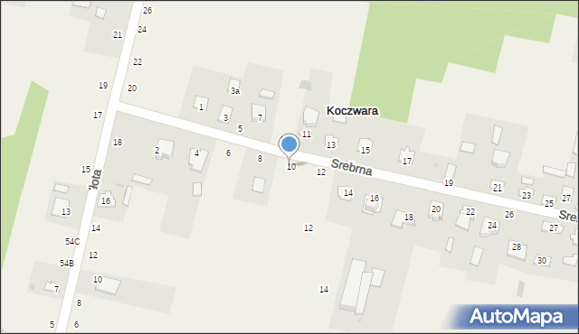 Koczwara, Srebrna, 10, mapa Koczwara