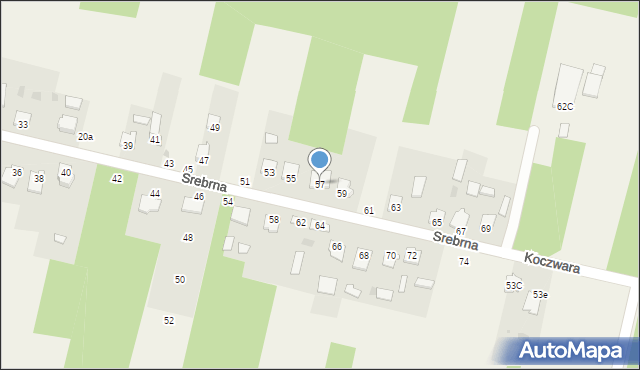 Koczwara, Srebrna, 57, mapa Koczwara