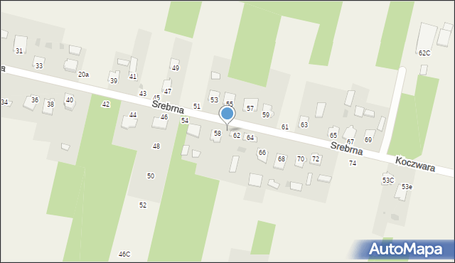 Koczwara, Srebrna, 60, mapa Koczwara