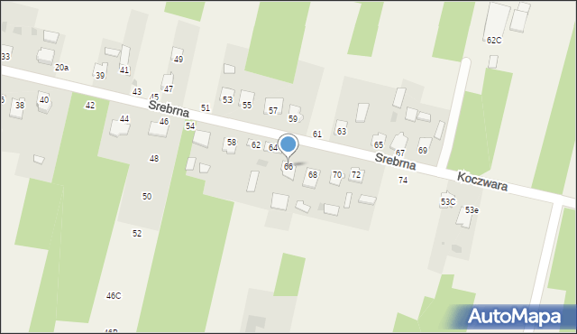 Koczwara, Srebrna, 66, mapa Koczwara