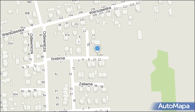 Koluszki, Srebrna, 17, mapa Koluszki
