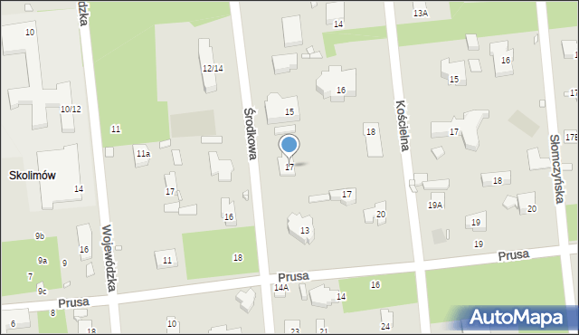 Konstancin-Jeziorna, Środkowa, 17, mapa Konstancin-Jeziorna