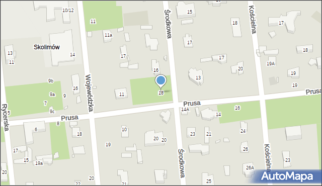 Konstancin-Jeziorna, Środkowa, 18, mapa Konstancin-Jeziorna