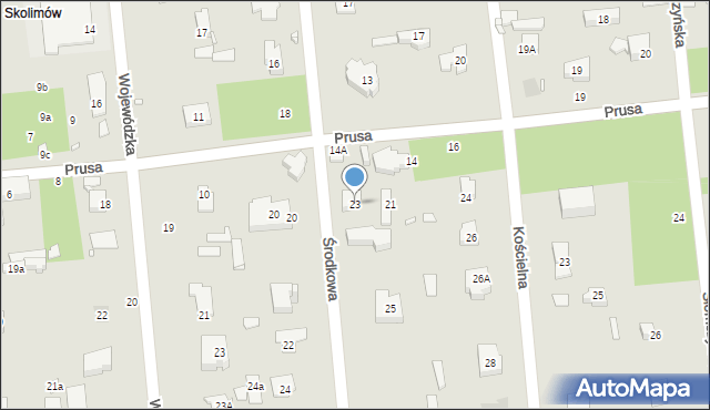 Konstancin-Jeziorna, Środkowa, 23, mapa Konstancin-Jeziorna