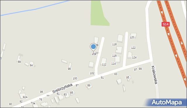 Konstantynów Łódzki, Srebrzyńska, 104, mapa Konstantynów Łódzki