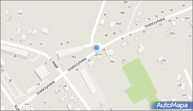 Konstantynów Łódzki, Srebrzyńska, 47, mapa Konstantynów Łódzki