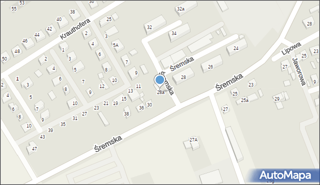 Kórnik, Śremska, 28a, mapa Kórnik