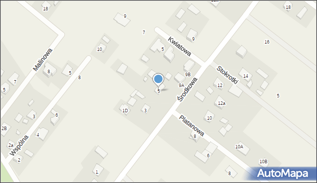 Korytów A, Środkowa, 5, mapa Korytów A