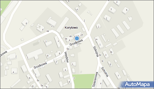 Korytowo, Środkowa, 1, mapa Korytowo