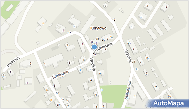 Korytowo, Środkowa, 5A, mapa Korytowo