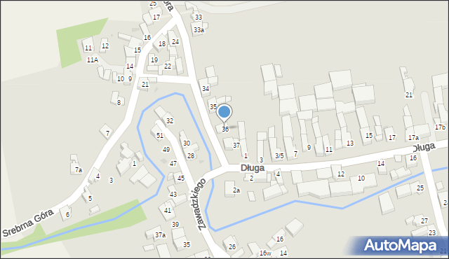 Krzanowice, Srebrna Góra, 36, mapa Krzanowice