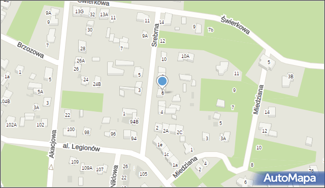 Legionowo, Srebrna, 6, mapa Legionowo
