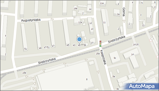 Łódź, Srebrzyńska, 41, mapa Łodzi