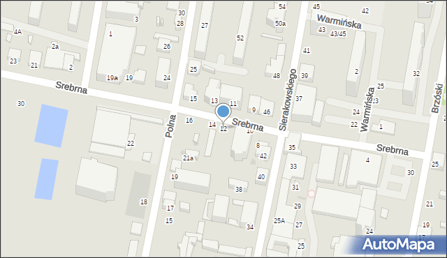 Łódź, Srebrna, 12, mapa Łodzi