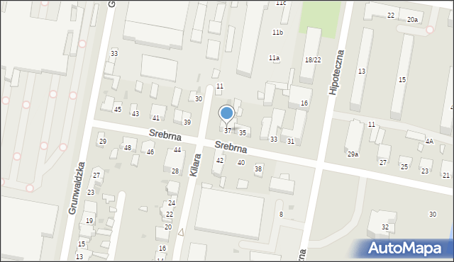 Łódź, Srebrna, 37, mapa Łodzi