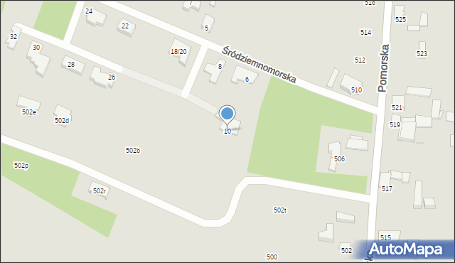 Łódź, Śródziemnomorska, 10, mapa Łodzi