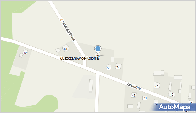 Łuszczanowice-Kolonia, Srebrna, 58, mapa Łuszczanowice-Kolonia