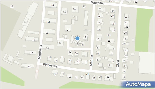 Marki, Srebrna, 7, mapa Marki