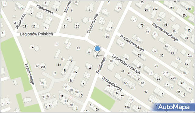 Marki, Środkowa, 13, mapa Marki