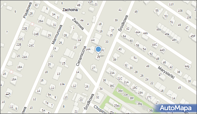 Marki, Środkowa, 29, mapa Marki