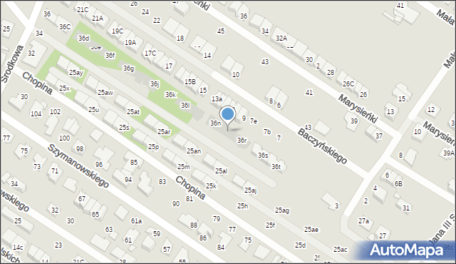 Marki, Środkowa, 36p, mapa Marki