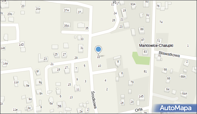 Marklowice, Środkowa, 12, mapa Marklowice