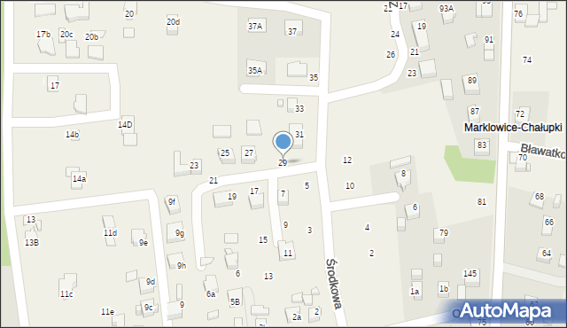 Marklowice, Środkowa, 29, mapa Marklowice