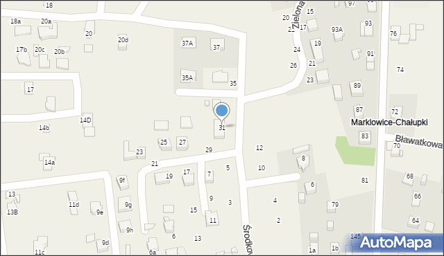 Marklowice, Środkowa, 31, mapa Marklowice