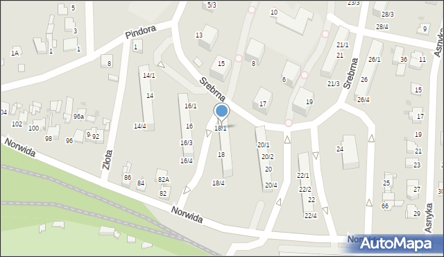 Miasteczko Śląskie, Srebrna, 18/1, mapa Miasteczko Śląskie