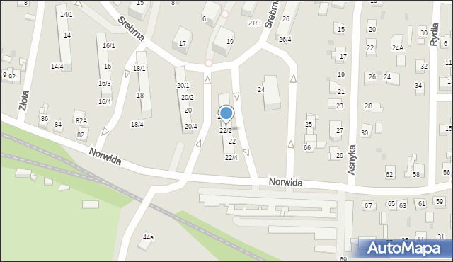 Miasteczko Śląskie, Srebrna, 22/2, mapa Miasteczko Śląskie