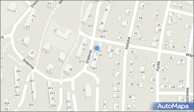 Miasteczko Śląskie, Srebrna, 26/2, mapa Miasteczko Śląskie