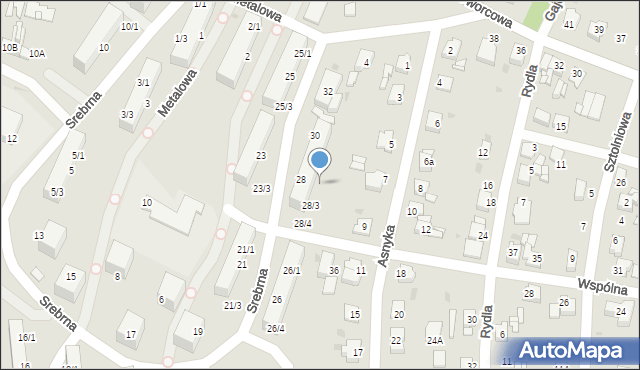 Miasteczko Śląskie, Srebrna, 28/2, mapa Miasteczko Śląskie