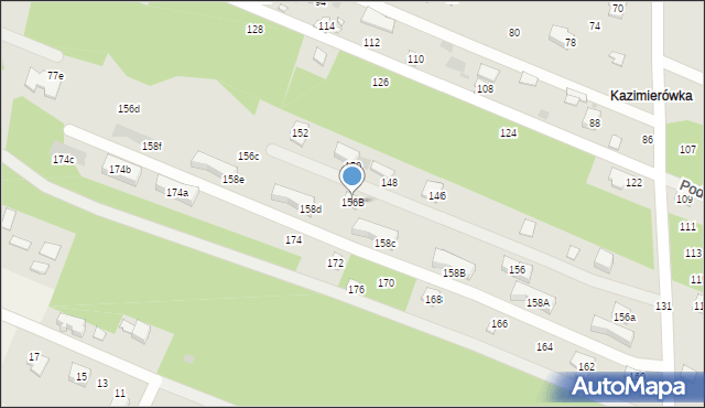Milanówek, Średnia, 156B, mapa Milanówek