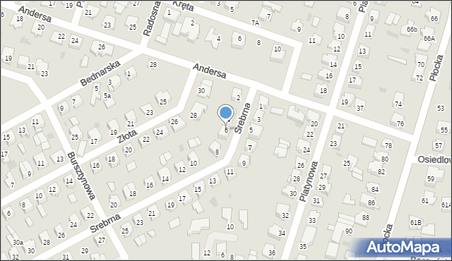 Mława, Srebrna, 6, mapa Mława