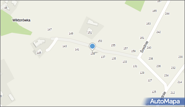 Moszczenica, Średnie, 139, mapa Moszczenica