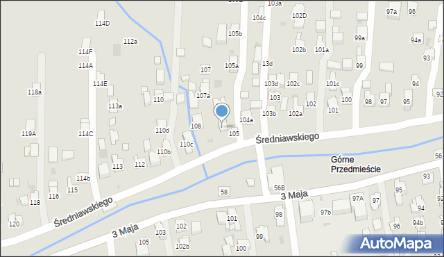 Myślenice, Średniawskiego Andrzeja, 106a, mapa Myślenice