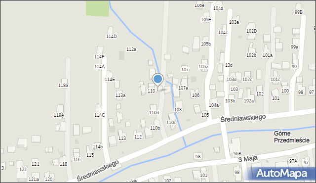 Myślenice, Średniawskiego Andrzeja, 110a, mapa Myślenice