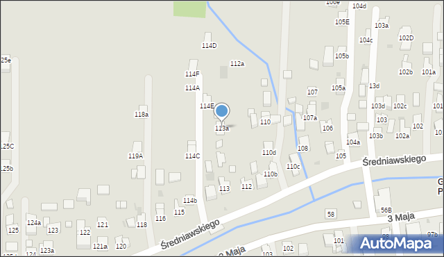 Myślenice, Średniawskiego Andrzeja, 113a, mapa Myślenice