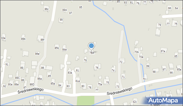Myślenice, Średniawskiego Andrzeja, 78A, mapa Myślenice