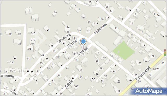 Myszków, Średnia, 15, mapa Myszków