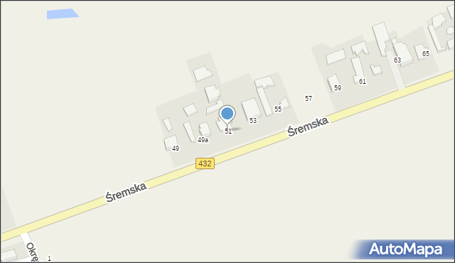 Nochowo, Śremska, 51, mapa Nochowo